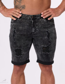 Czarne Jeansowe Spodenki